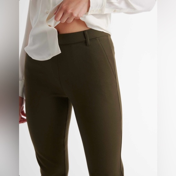 NWT Quince Ultra-Stretch Ponte Straight Leg Pant Olive - Picture 1 of 10